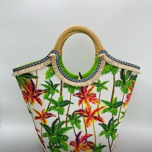 Tropical Palm Print Tote Bag